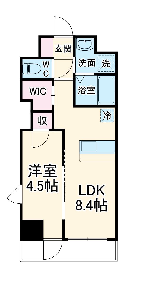 サウスガーデンレジデンス(1LDK/9階)の間取り写真