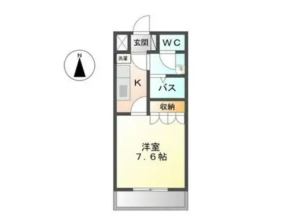 イセ・ビエント(1K/2階)の間取り写真
