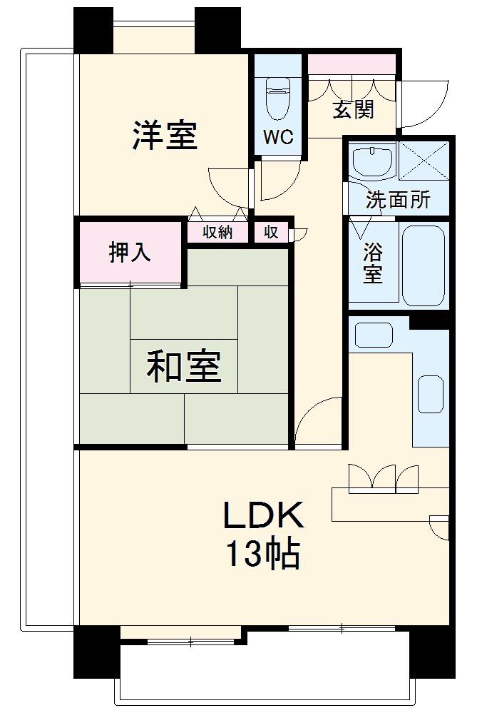 ザ・ルネサンスヒルズⅠ(2LDK/2階)の間取り写真
