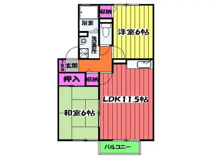 GRACE COTE(2LDK/1階)の間取り写真