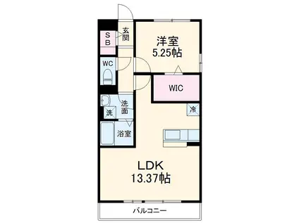 シトラスコート(1LDK/1階)の間取り写真