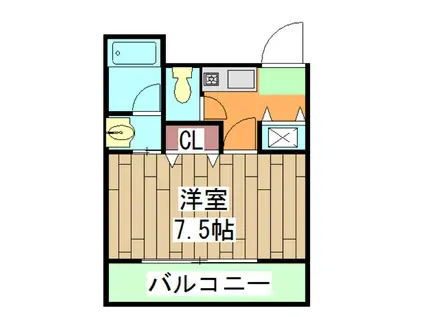 パサディーナ円町(1K/3階)の間取り写真