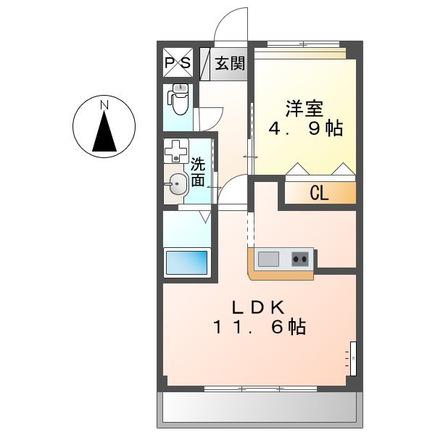 シャンビラージュⅡ(1LDK/3階)の間取り写真