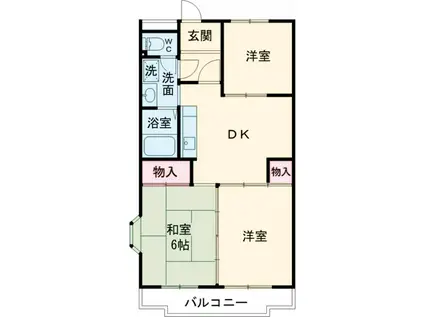 喜多見ノースコート(3DK/3階)の間取り写真