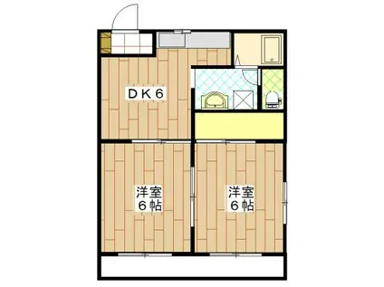 ハイツコスモスⅡ(2DK/1階)の間取り写真