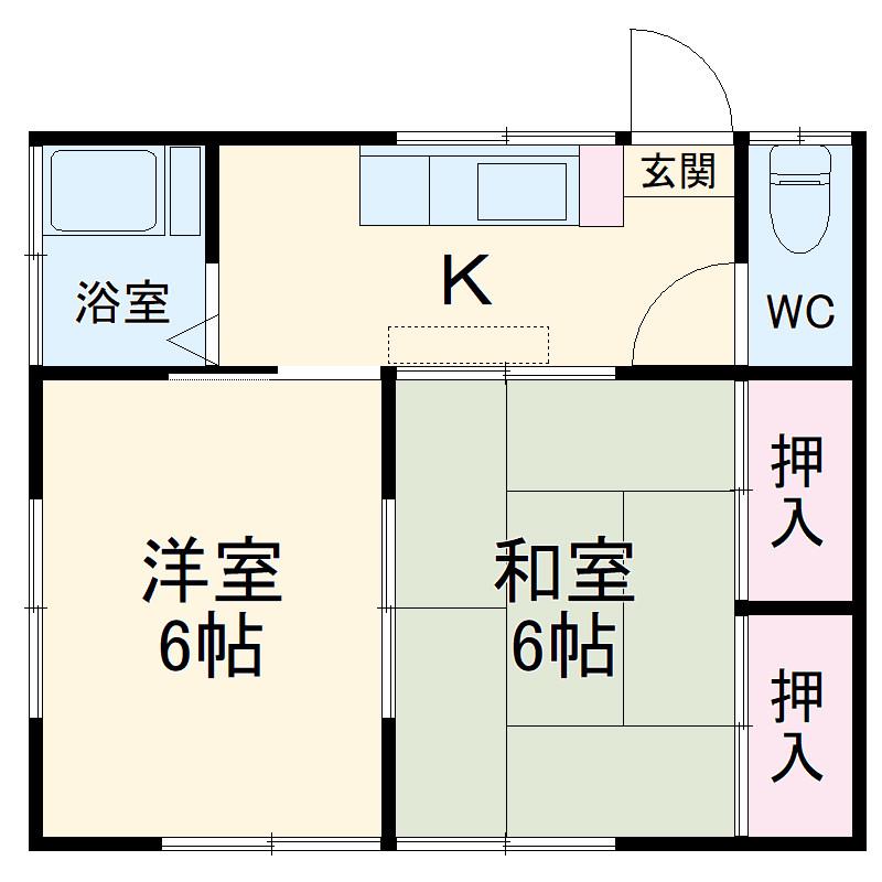 田中荘(2K/2階)の間取り写真