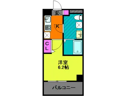 クレヴィスタ綾瀬(1K/1階)の間取り写真