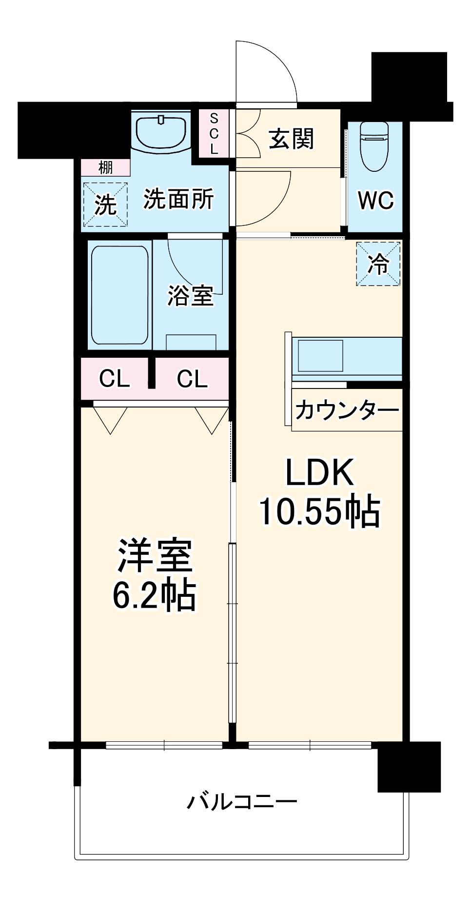 プレジオ豊中(1LDK/9階)の間取り写真