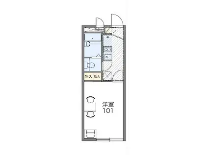 レオパレスカンピオーネ(1K/2階)の間取り写真