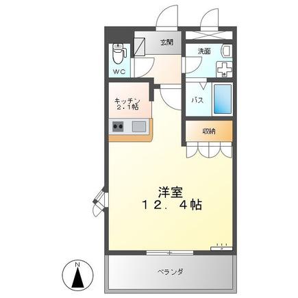 アンベリール(1K/1階)の間取り写真
