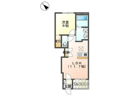 インビクタ(1LDK/1階)の間取り写真