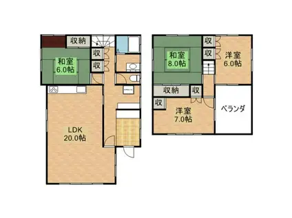 東海道本線 浜松駅 徒歩46分 2階建 築47年(4LDK)の間取り写真
