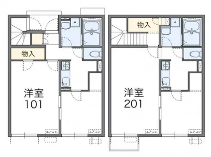 レオパレスKKⅡ(1LDK/2階)の間取り写真