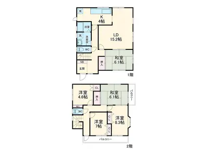 京成電鉄松戸線 前原駅 徒歩21分 32階建 築32年(5LDK)の間取り写真