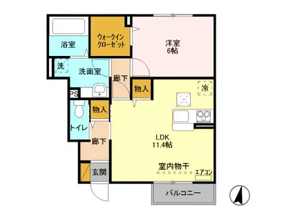 アルヴェアーレⅡ(1LDK/1階)の間取り写真