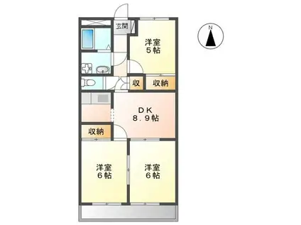 オレンジタウン(3DK/1階)の間取り写真