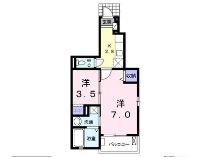 CREATIONⅣ(2K/1階)の間取り写真