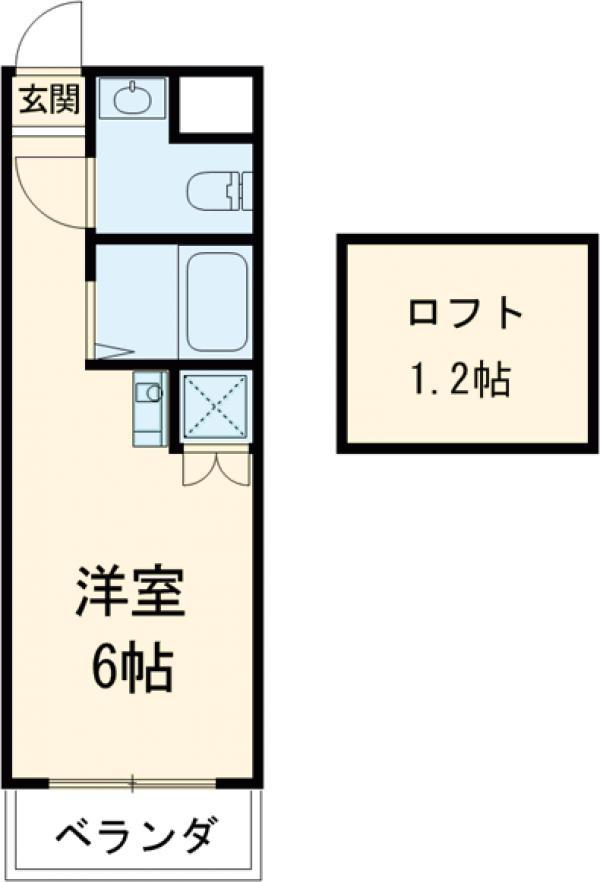 アークヒルズⅠ(ワンルーム/2階)の間取り写真