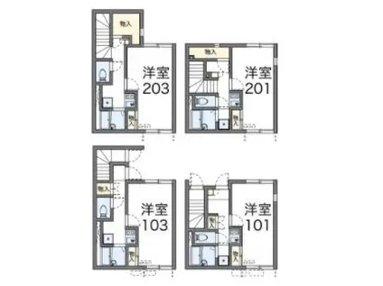 レオネクストテン(1K/2階)の間取り写真