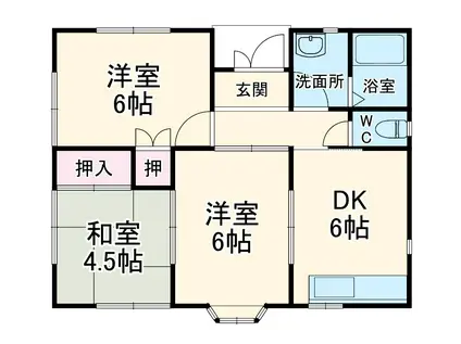 富士見台ハイツ(3DK/2階)の間取り写真