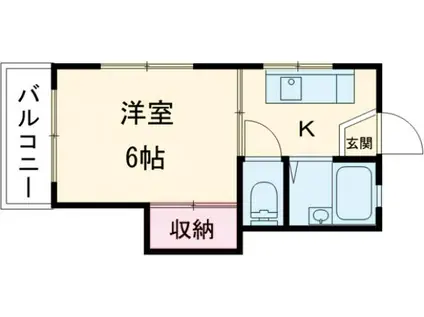 栄ビル(1K/2階)の間取り写真