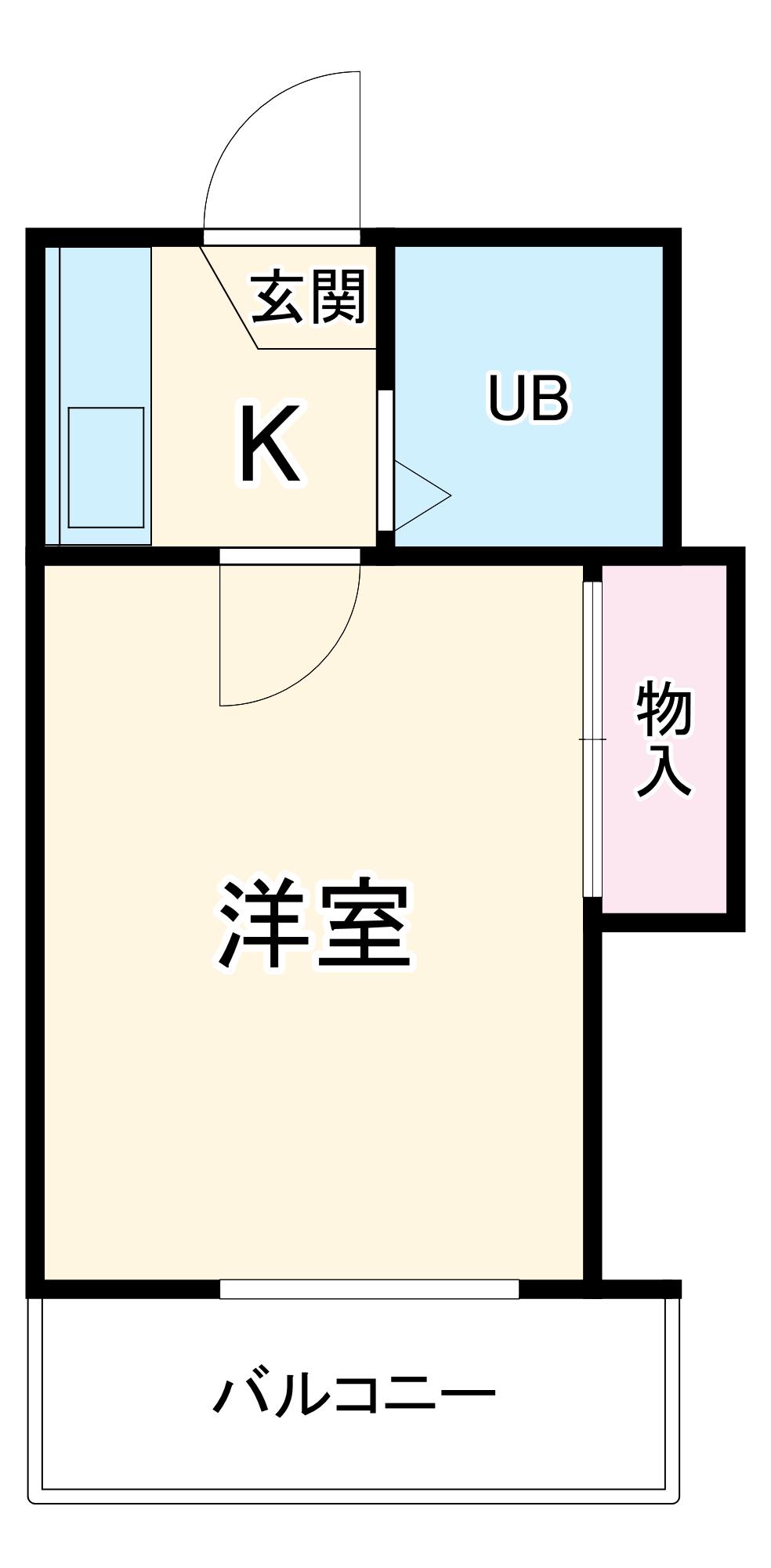 レオパレス本陣第3(1K/1階)の間取り写真