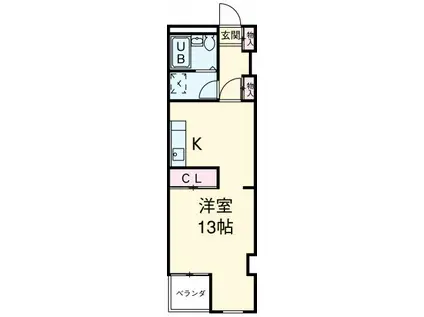 エムロードⅡ(ワンルーム/4階)の間取り写真