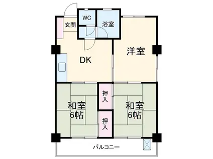 グリーンタウン金城(3DK/4階)の間取り写真