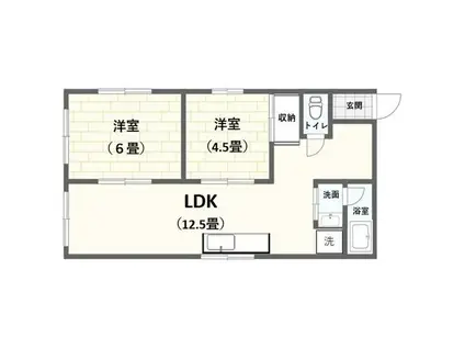 GUT ALT MISONO(2LDK/2階)の間取り写真