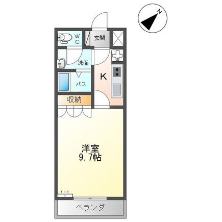 グリーンビューハイム(1K/2階)の間取り写真