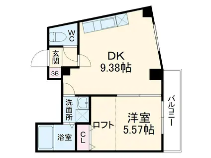 プレシア千葉中央(1LDK/1階)の間取り写真
