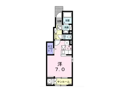 ブライト・ラシック(ワンルーム/1階)の間取り写真
