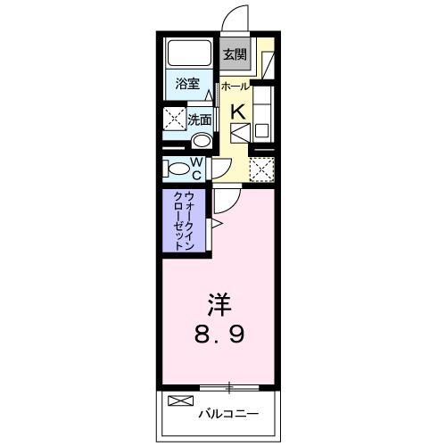 キャサブランカ(1K/3階)の間取り写真