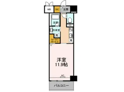 ベルオレイル(1K/5階)の間取り写真