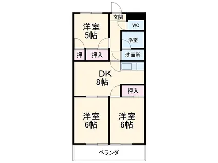 メゾンローゼ(3LDK/1階)の間取り写真