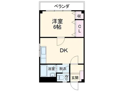 Aハイツ(1DK/2階)の間取り写真