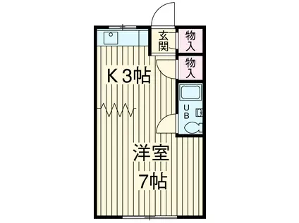 コーポ雅Ⅲ(1K/2階)の間取り写真