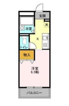 ハイツおゆみ野Ⅰ(1K/1階)の間取り写真