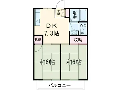 カーサヤマト(2DK/2階)の間取り写真