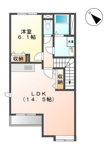 アイリス(1LDK/2階)の間取り写真