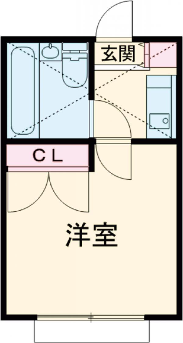 スカイピア赤塚(ワンルーム/2階)の間取り写真