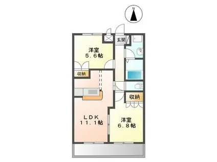 サン・キャッスル(2LDK/1階)の間取り写真