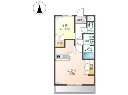 フェリシティ(1LDK/2階)の間取り写真