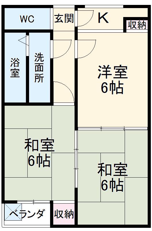 コーポ俣野(3K/2階)の間取り写真