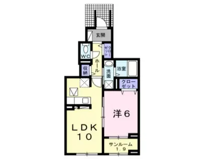スターカレント成田Ⅰ(1LDK/1階)の間取り写真