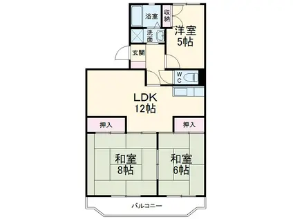 グランドパレス(3LDK/2階)の間取り写真