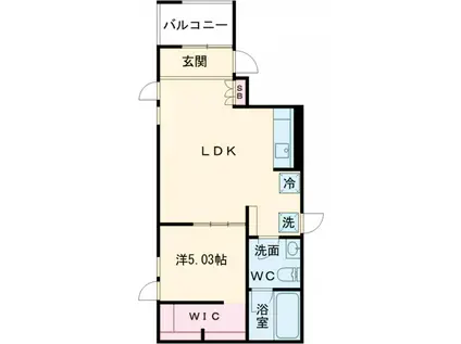 OMOCI D AKABANE(1LDK/3階)の間取り写真