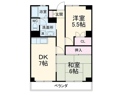 サンコート中里台パートⅡ(2DK/3階)の間取り写真