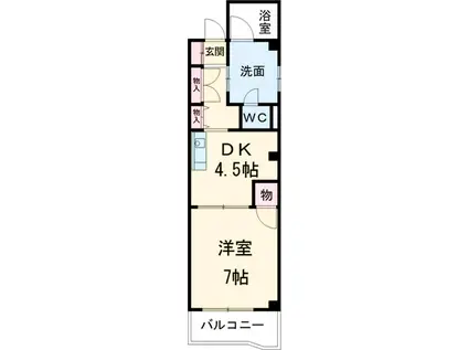 安藤ハイツ(1K/4階)の間取り写真