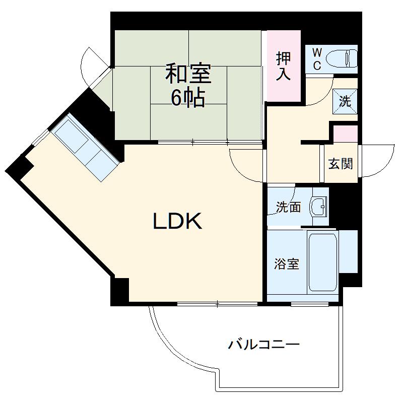 ヴィラ・デル・マーレ(1LDK/3階)の間取り写真